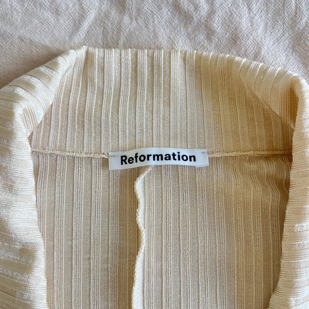 Reformation Esmeray Knit Top in Ivory - Picture 6 of 10